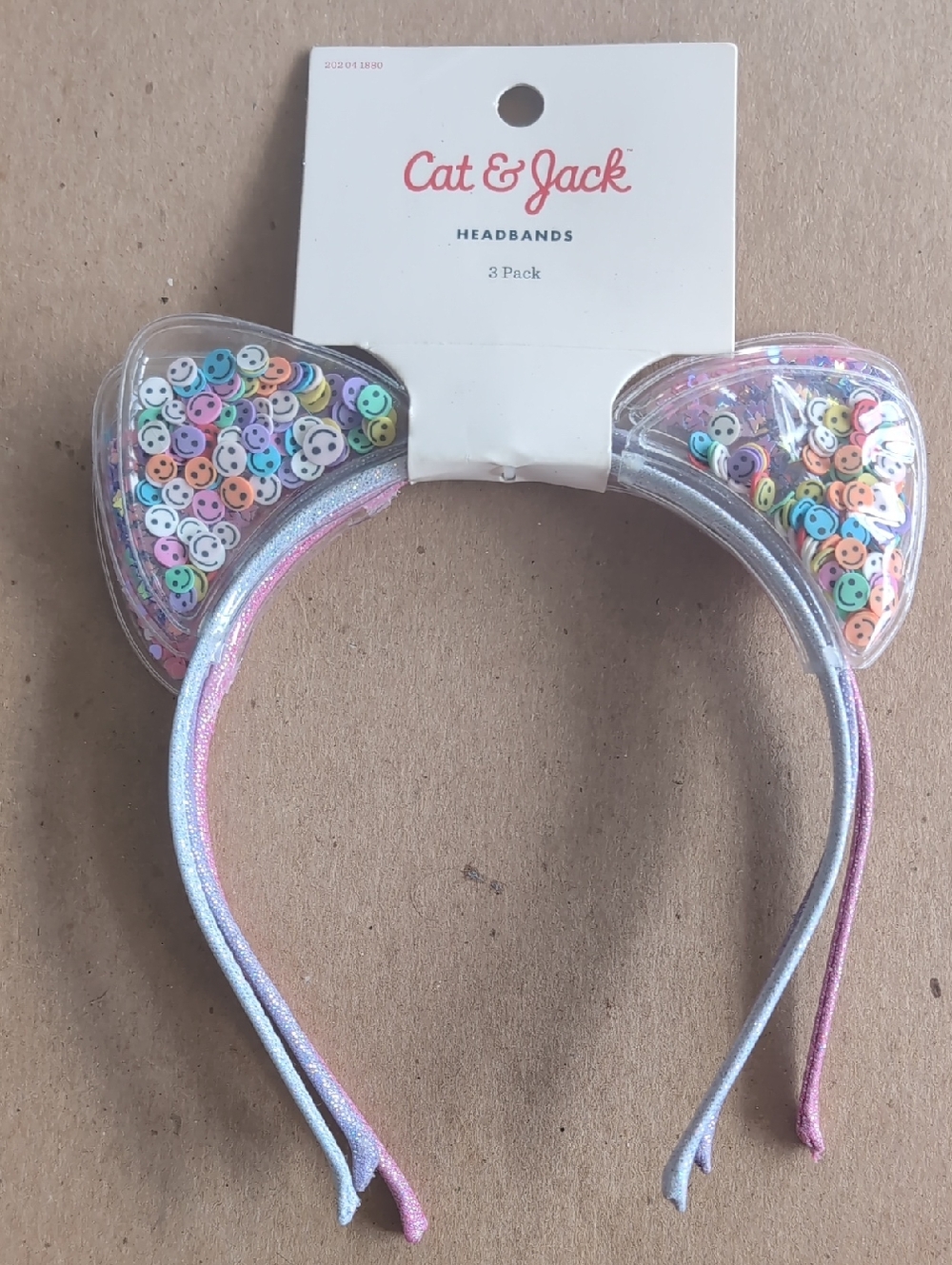 Cat & Jack Pink and Silver Sequin Cat Ear Headband 3 Pack